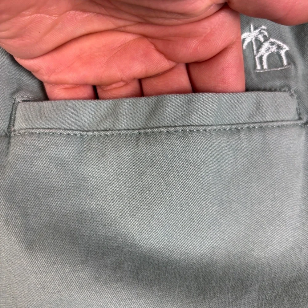 Caribbean Joe Mens Shorts Size 42 Seafoam Green Cotton Stretch Drawstring Casual